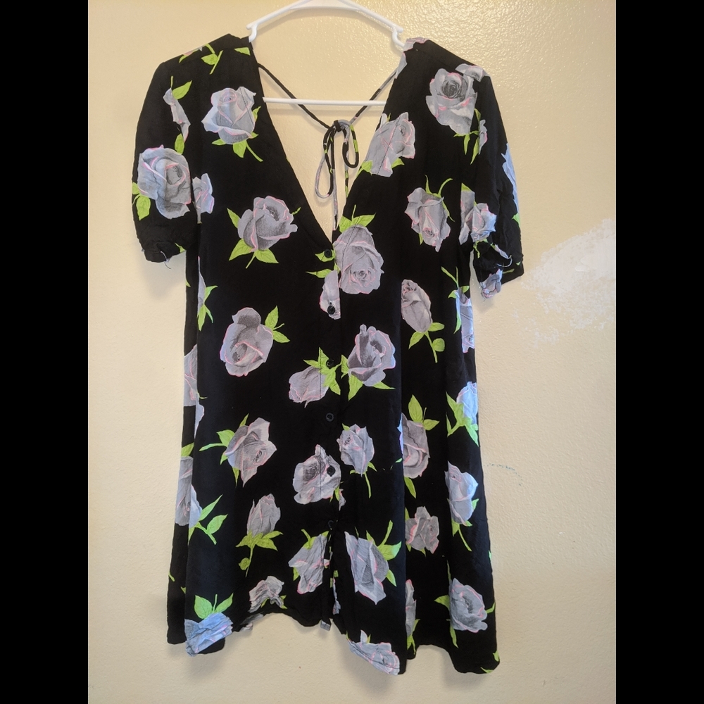 Grunge Witchy Floral Shift Dress